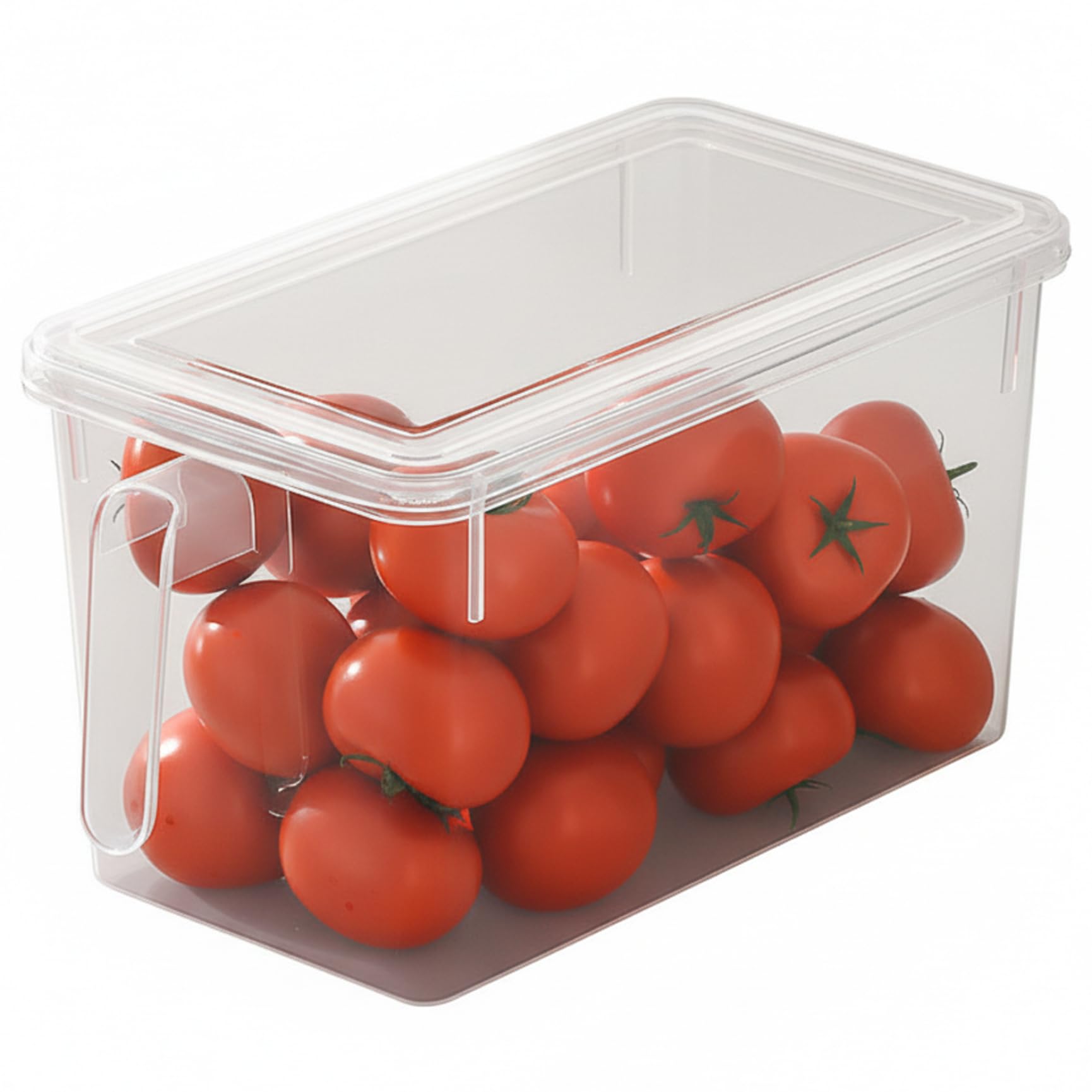 Faroby Freezer Storage Bin with Lid Clear Ice Bin for Freezer Stackable Organizer Plastic