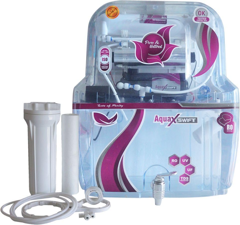 Aqua Swift Water Purifier Model Minerals (15 Liter) Ro+Uv Tds Control.,+Uf 15 L Ro + Uv + Uf + Tds Water Purifier (White, Blue)-image-34