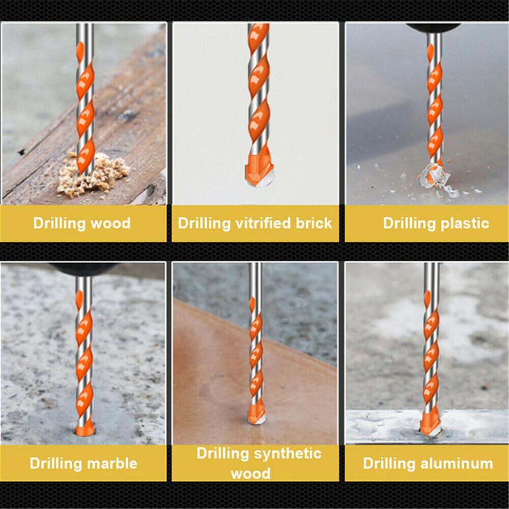 3-12mm Triangolo Filettato In Acciaio Al Tungsteno Per Piastrelle Da Parete Punta Per Calcestruzzo Per Uso Domestico Marmo Overlord Trapano Trapano Elettrico A Mano, 4mm X10
