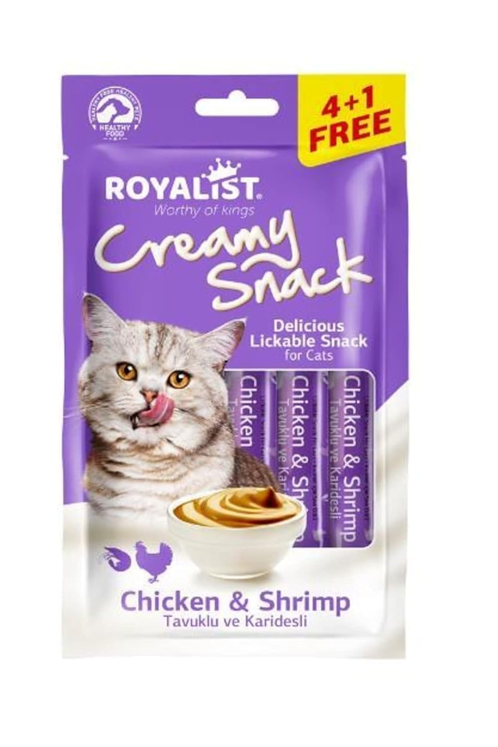 Royalist Cat Creamy Snack Pack Chicken & Shrimp 75g (5×15g)