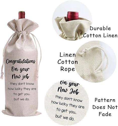 Miniatura 3 de LANBAIHE Bolsa de vino para regalos de trabajo, regalos de promoción, felicitaciones por el nuevo trabajo, regalo de despedida de compañero de