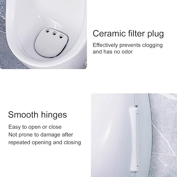 Smart Sensor Urinal, Ceramic Urinals for Men with Cover, Wall Mounted, Water Saving, Suitable for Home, Bathroom, Hotel