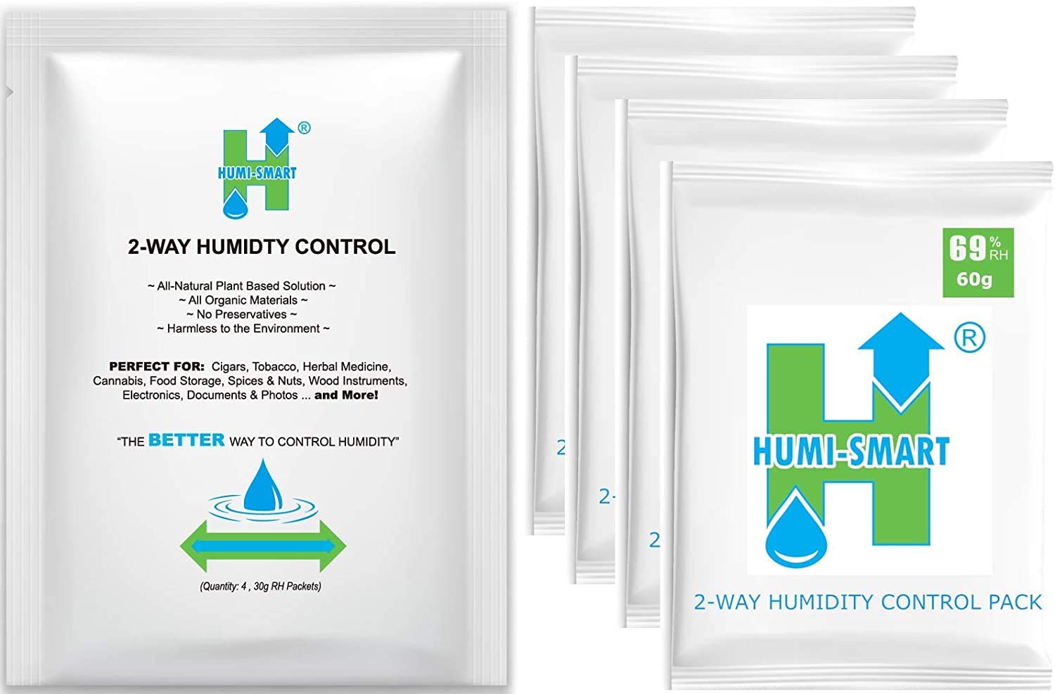 Humi-Smart 2-Way Control 69% RH 60g 4-Pack