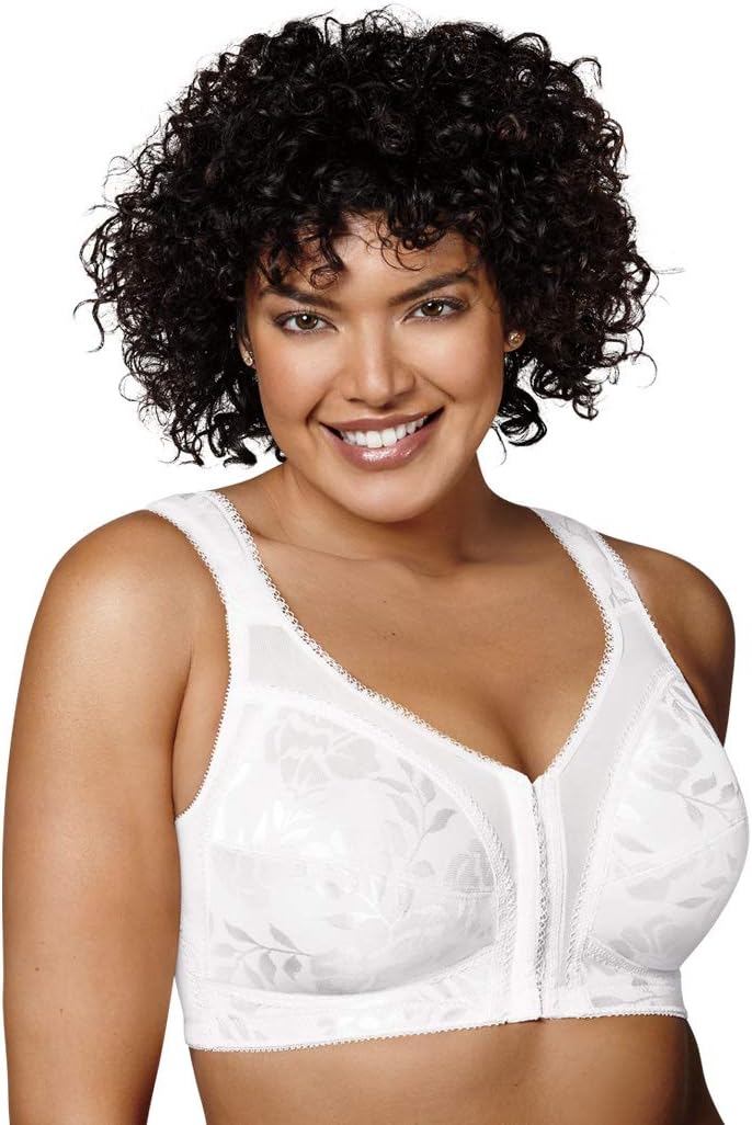 Playtex Women's Front Close with Flex Back Bra, White, 38D