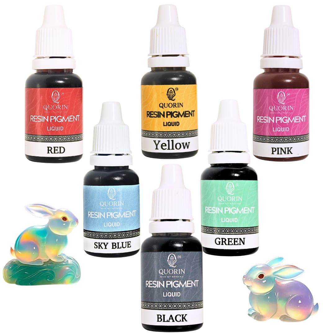 Liquid Resin Pigment Combo Set for Epoxy Resin | Highly Concentrated Liquid Colorant | Smooth Mixing | For Resin Art, Jewelry & DIY Crafts 15ml each (pack of 6)-image-15