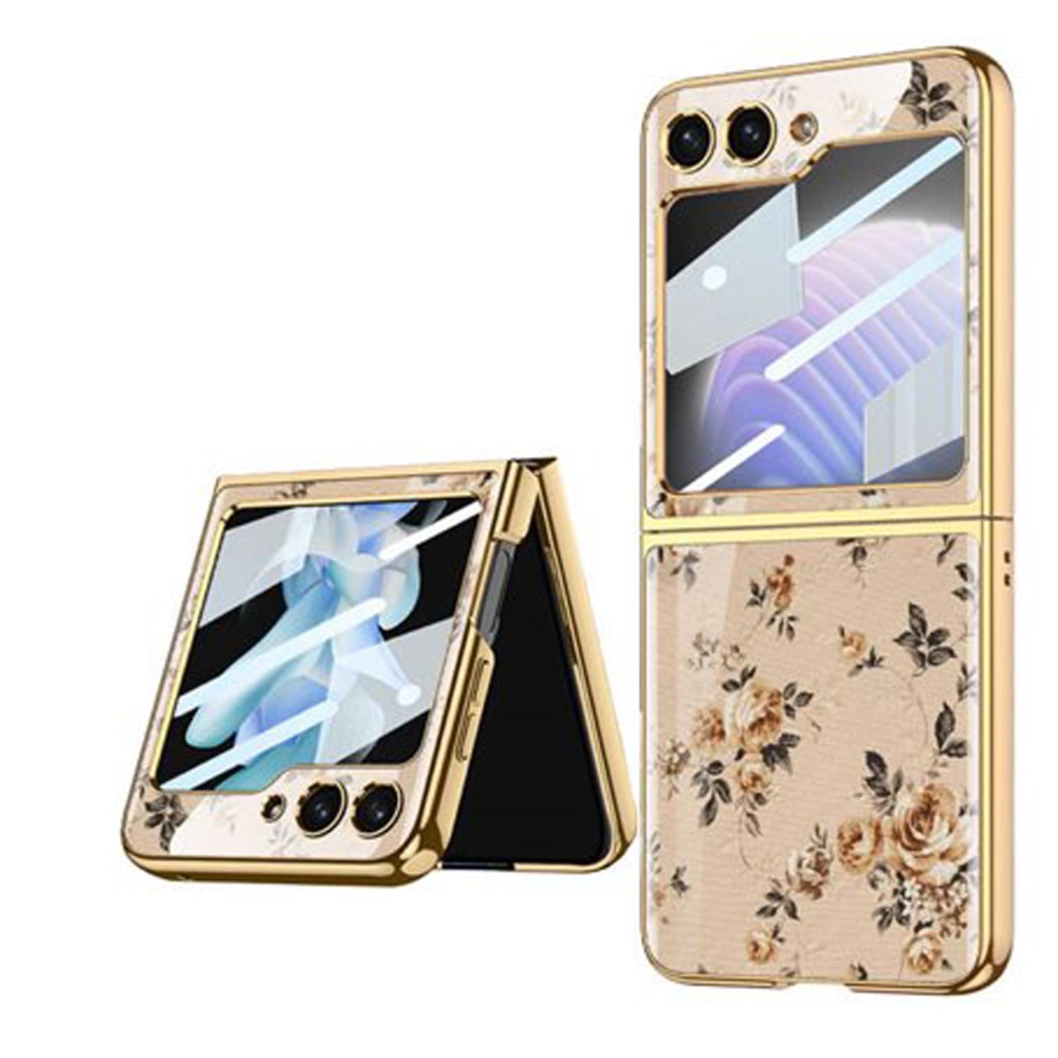 KAPA 9H Glass Back Case for Samsung Galaxy Z Flip5 / Z Flip 5,Ultra Thin Full Body Protection Folding Hard Back Cover, Design Flower (B0CGJG7HHT) Amazon Price History, Amazon Price Tracker