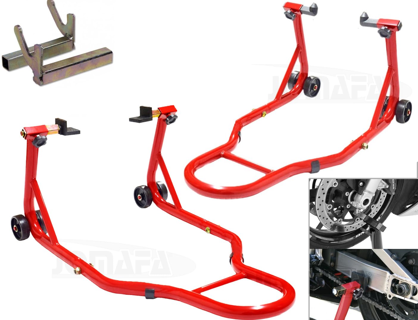 Juego de caballetes de motocicleta delantero y trasero, 340kg + ADAPTADOR DIABOLO