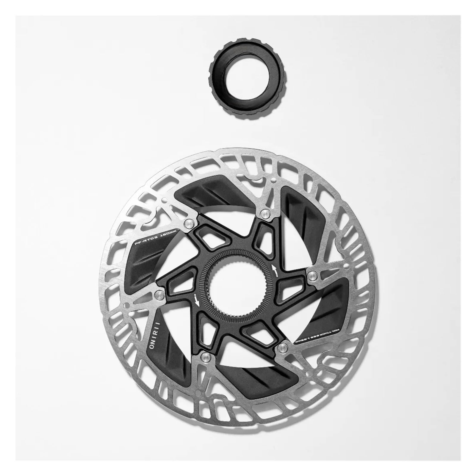 Disco freno Rotore freno a disco termico Center Lock 6 bulloni flottante ultraleggero 160 mm in acciaio inossidabile Alu per bici da strada di montagna(Thermal CD-06 1PCS)