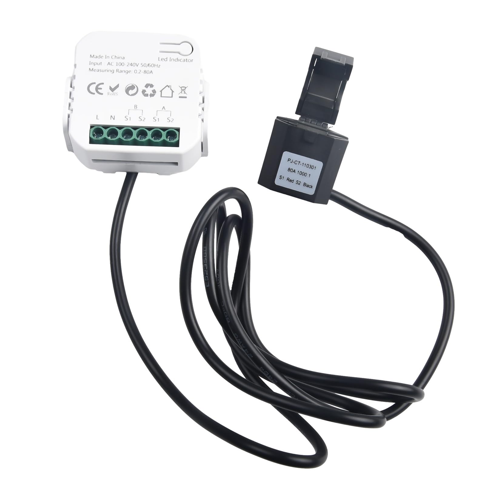 Medidor de energía bidireccional de 2 canales con abrazadera -240 V