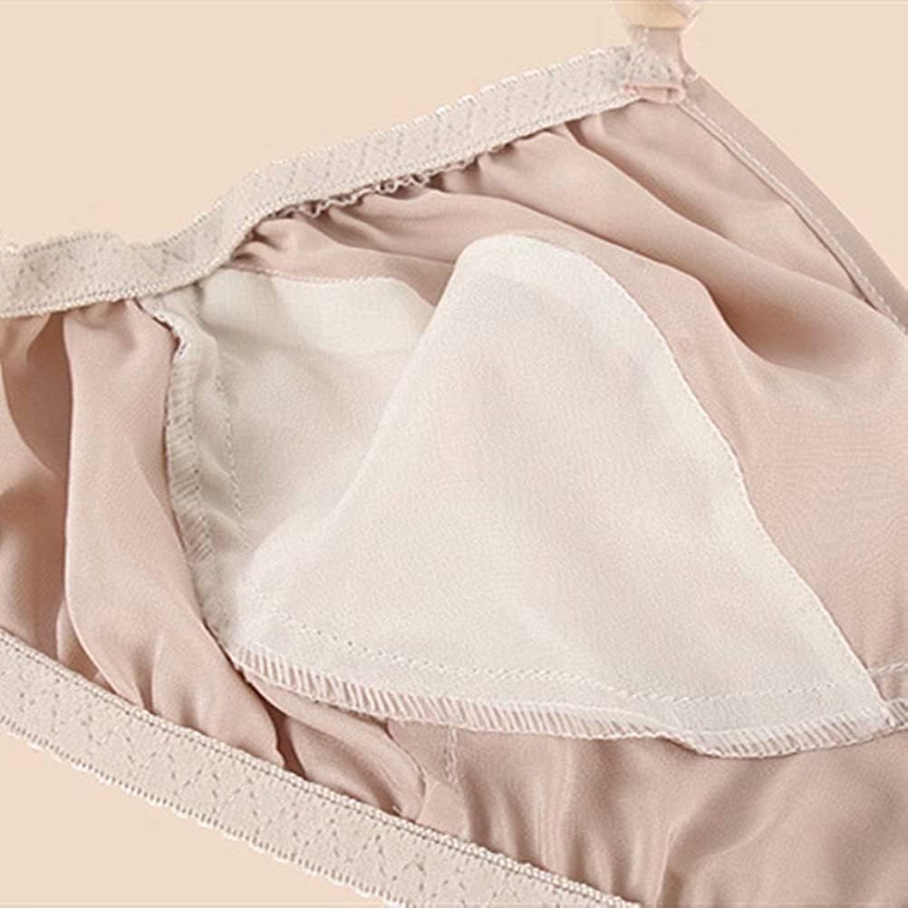 Womens Pure Silk Bra Soft Smooth Triangle Bra Wirefree Unpadded Satin Mulberry Silk Bralette Tops