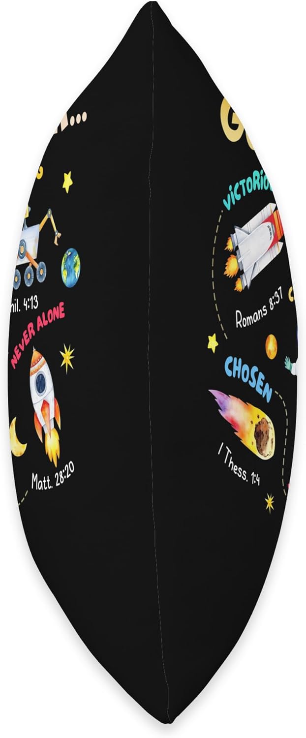 God Says I Am Outer Space Themed Bible Christian Boys Throw Pillow