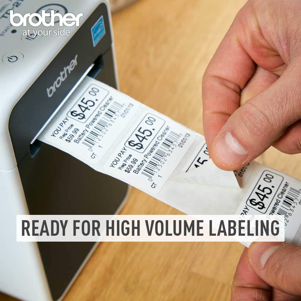 Brother TD-2120N Direct Thermal Printer - Monochrome - Desktop - Receipt Print, Black/White, Length: 8.46 inches; Height: 6.77 inches; Width: 4.33 inches