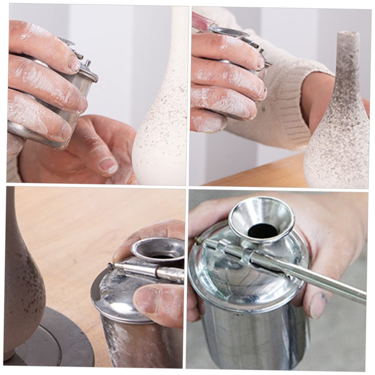 STOBOK 3 Pezzi di Utensili per Pittura su Ceramica Smaltatura in Metallo Vernice Spray Accessori per La Realizzazione di Vasi in Argilla