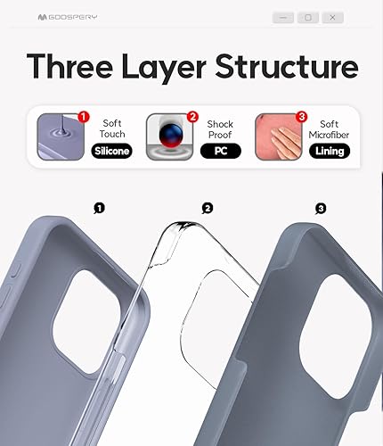 Miniatura 9 de GOOSPERY Funda de silicona líquida compatible con iPhone 15 Pro Max, protección de cuerpo completo suave y sedosa, a prueba de golpes, con forro de