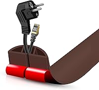 Vista 62 de Cubierta autoadhesiva para cables de suelo, gestión de cables de 3.3 pies, protector de tira de extensión para cables, evita tropiezos de cables