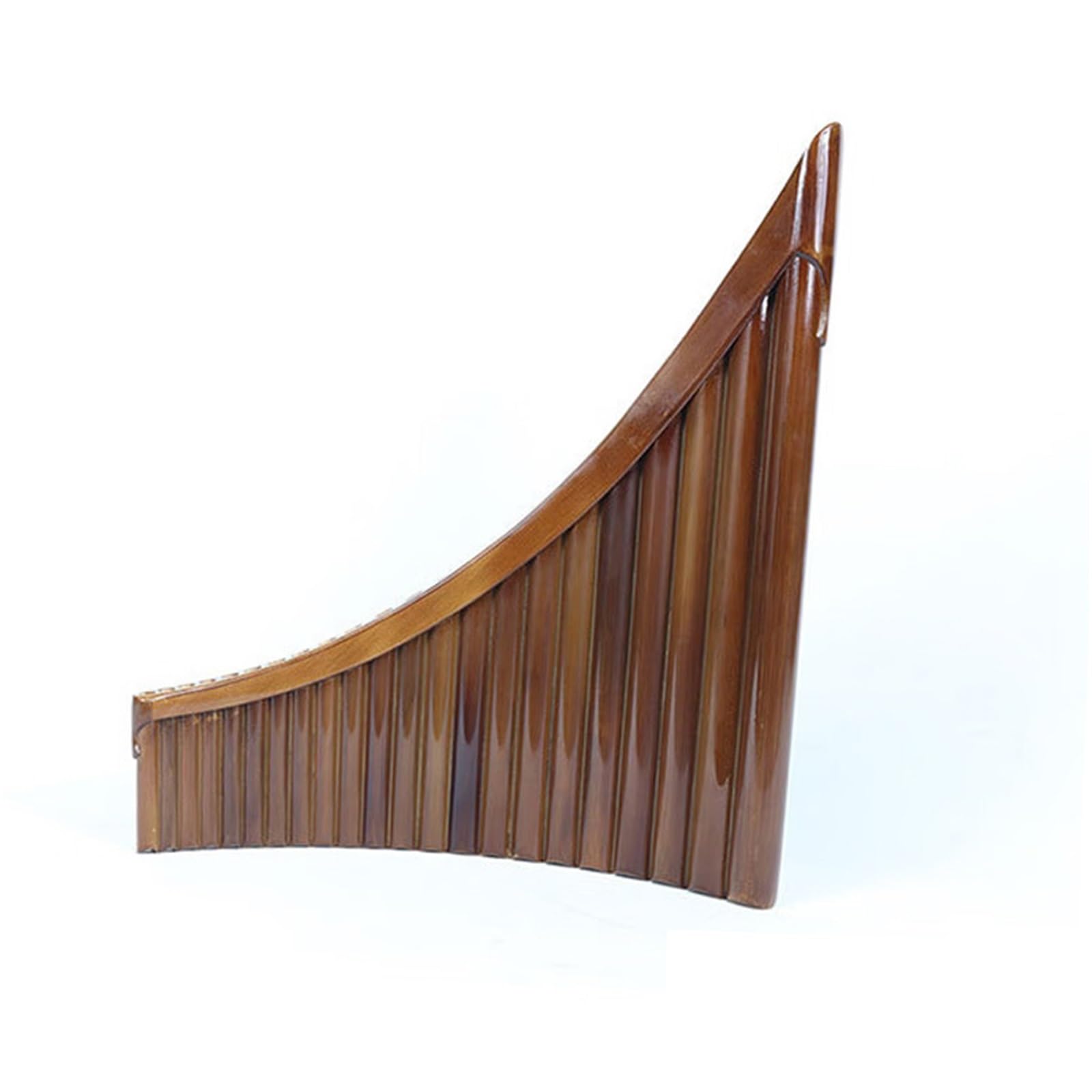 Pan Flute Instrument National Wind Instrument C-tune Panpipe 22-tube Brown With Wooden Support