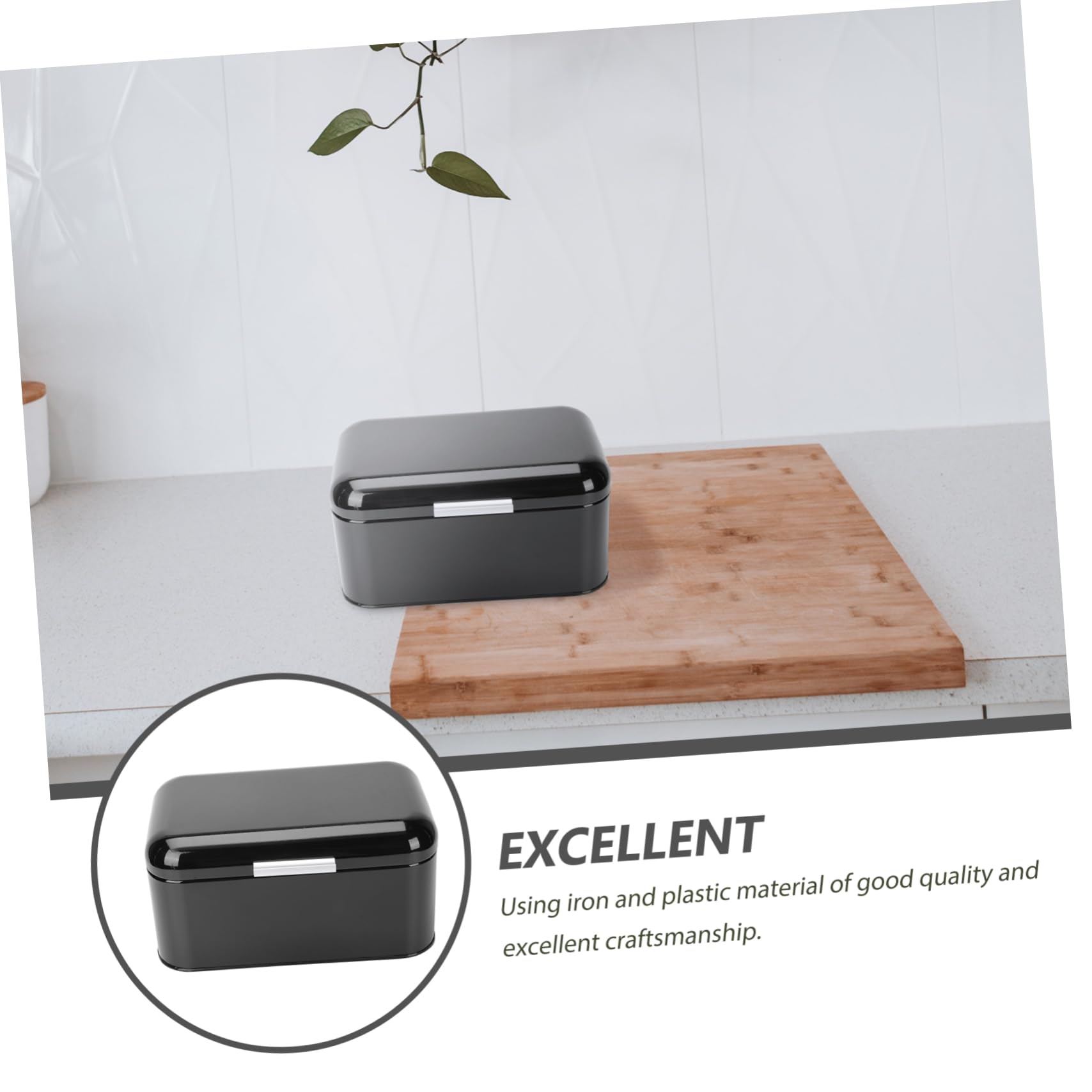 PRETYZOOM Caja Retro de Hierro Negra para Cocina Multifuncional Cierre Hermético y Almacenamiento Fácil para Alimentos y Pan