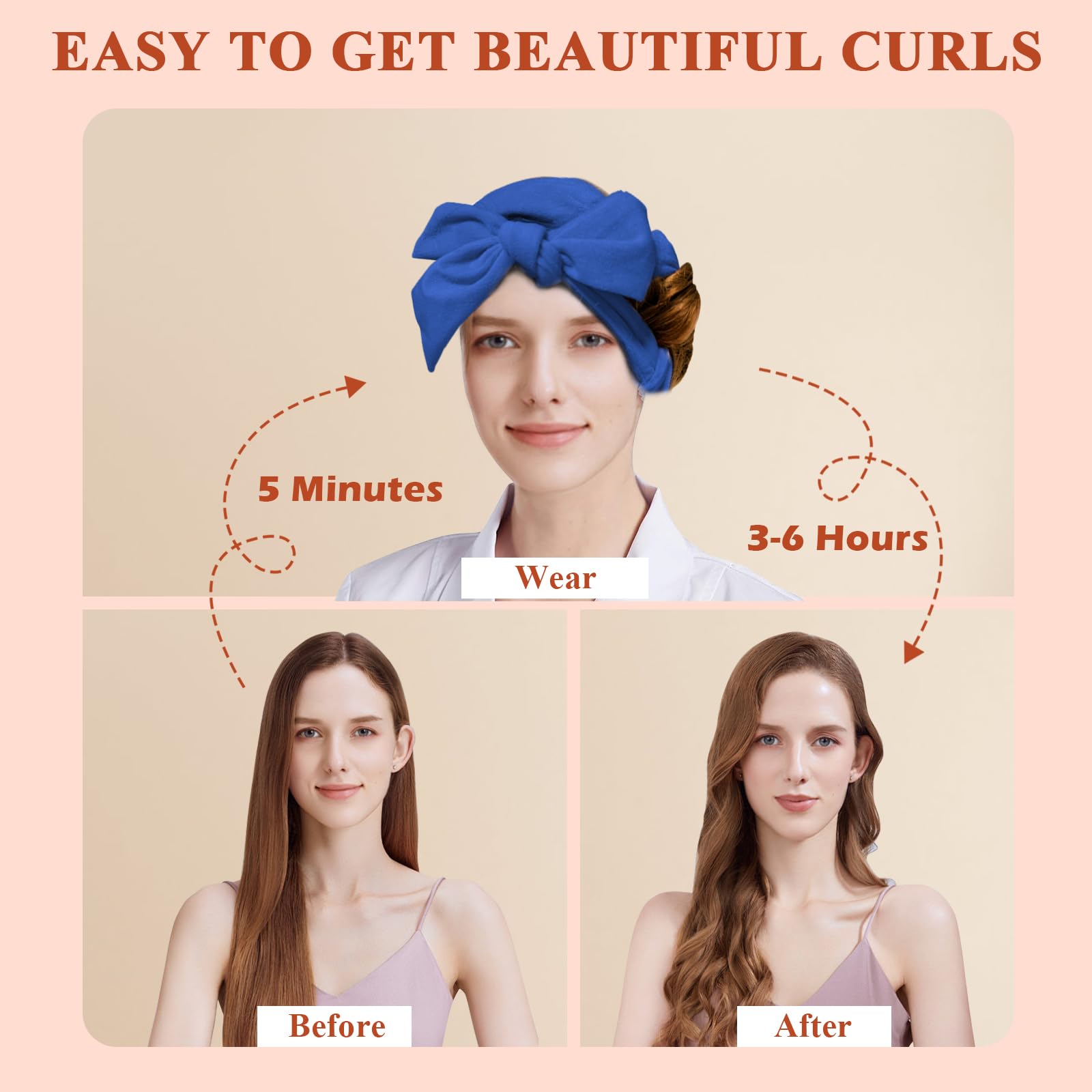 weiwei Heatless Curlers Headband, Heatless Overnight Curls Hair Curlers No Heat, 70" Soft No Heat Hair Curlers - Image 4