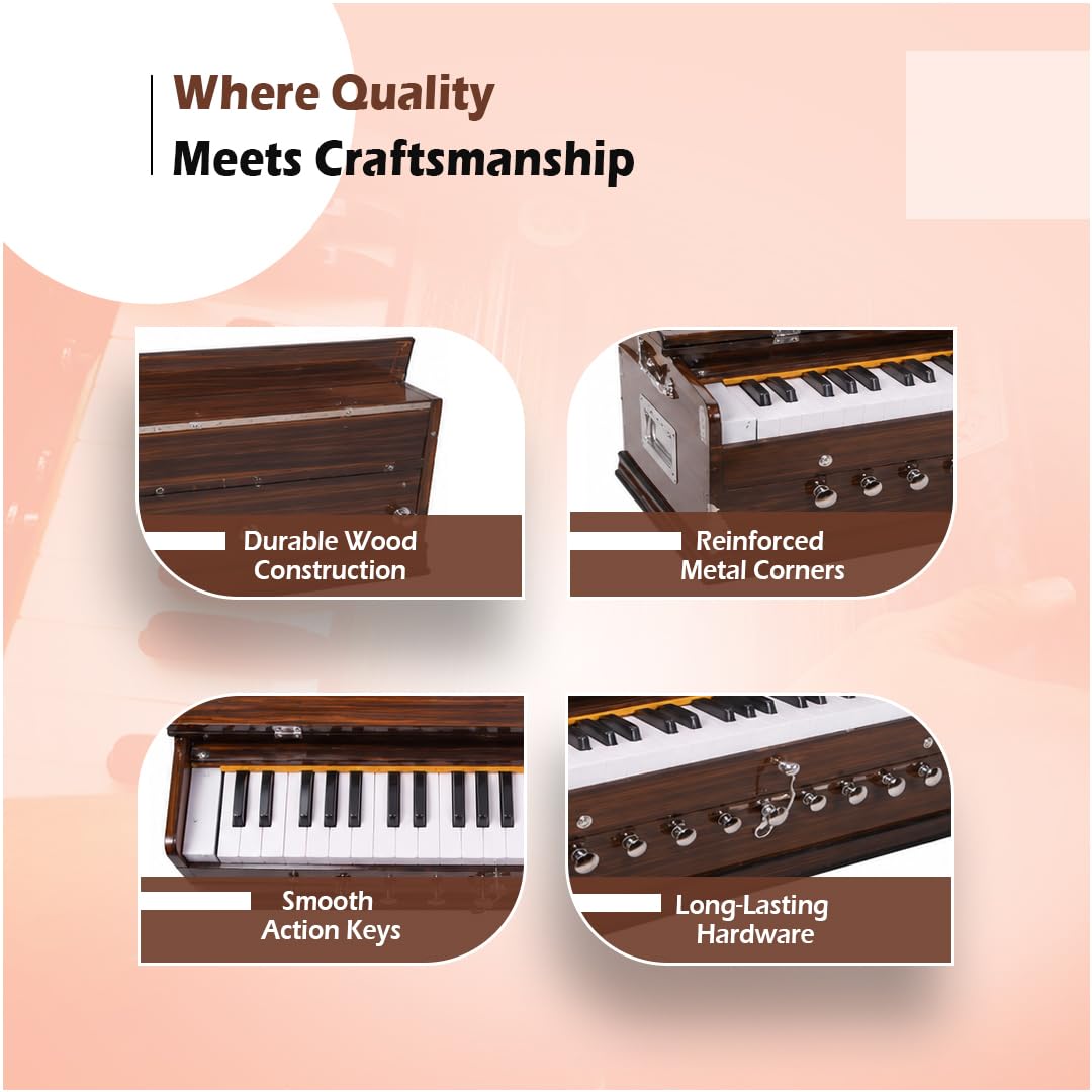 Premium Quality Harmonium with a Cover -Vrindavan Bazaar Premium Quality product thumbnail 5