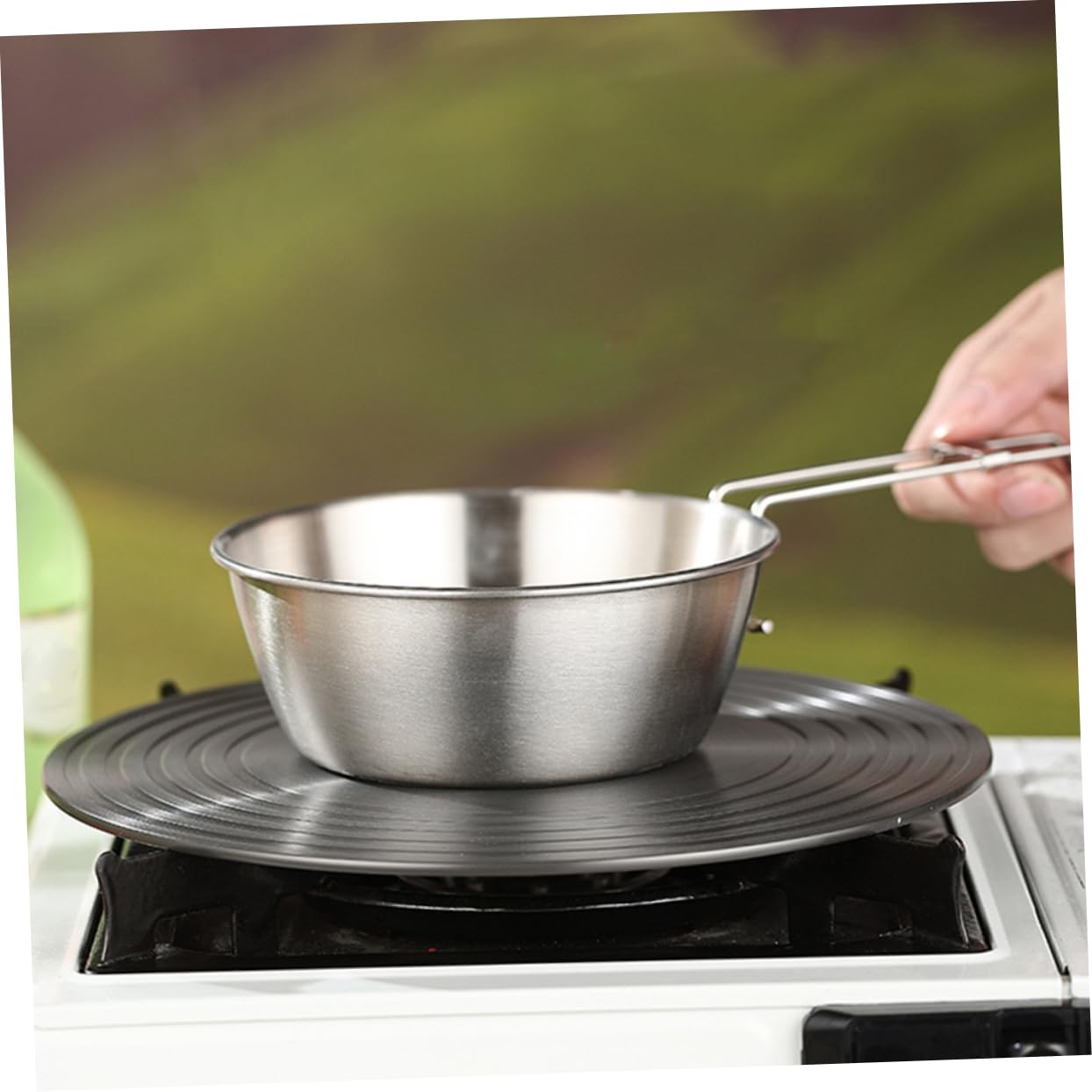 TOYANDONA 2 Set Ciotola Inossidabile Con Pieghevole Per Outdoor E Attività Escursionismo Utensile Per Pranzo 3 Pezzi * 2