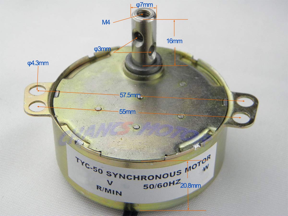 CHANCS TYC-50 Synchronous Motor 12V DC 30/36RPM 4W CW/CCW Small Electric Motor DC Fan Motor Torque 1kg.cm - Image 4