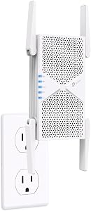 TP-Link BE6500 Dual-Band WiFi 7 Range Extender (RE405BE) - 6.5 Gbps WiFi Booster, 5764 Mbps 5 GHz + 688 Mbps 2.4 GHz, 2.5G Ethernet Port, EasyMesh Compatible, MLO, WPS Setup, Tether App
