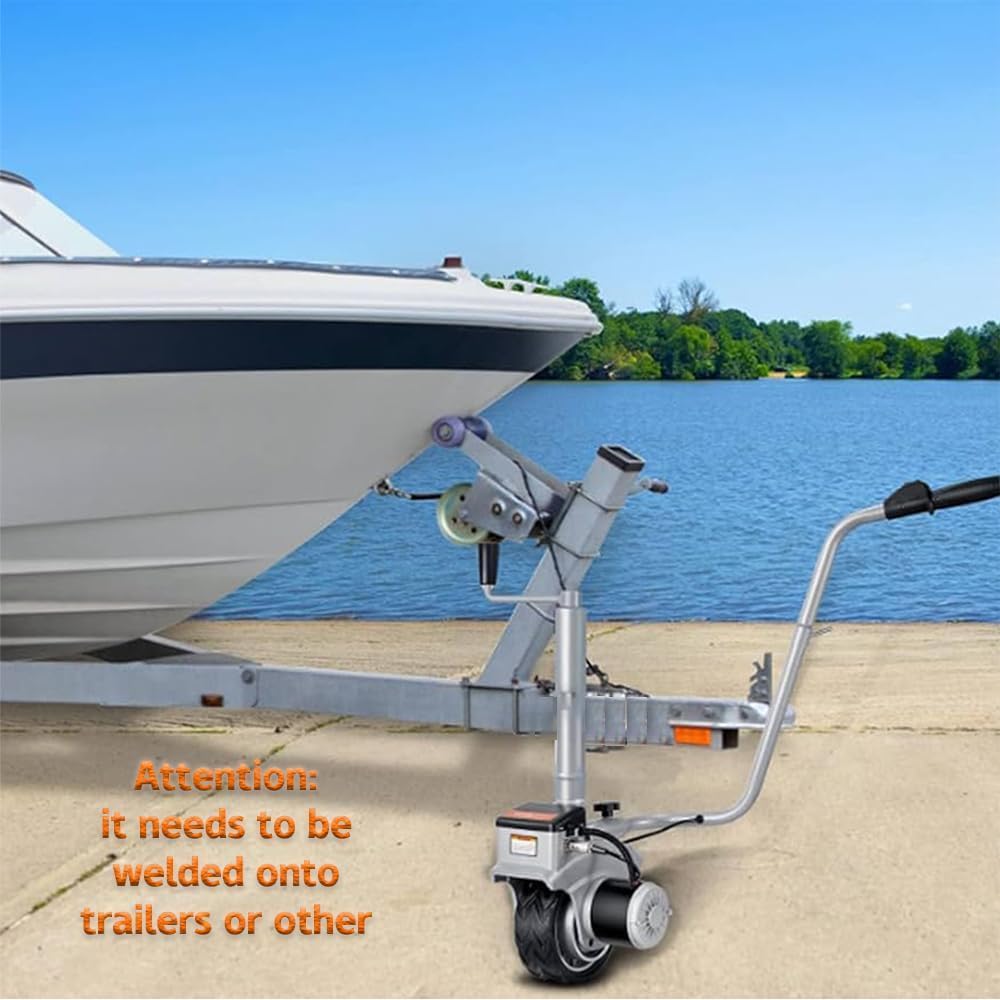 Electric Trailer Mover 5000lbs Capacity, 350W 12V, 22 ft/min, 8" Rubber Tire for Trailer, Caravan, Boat