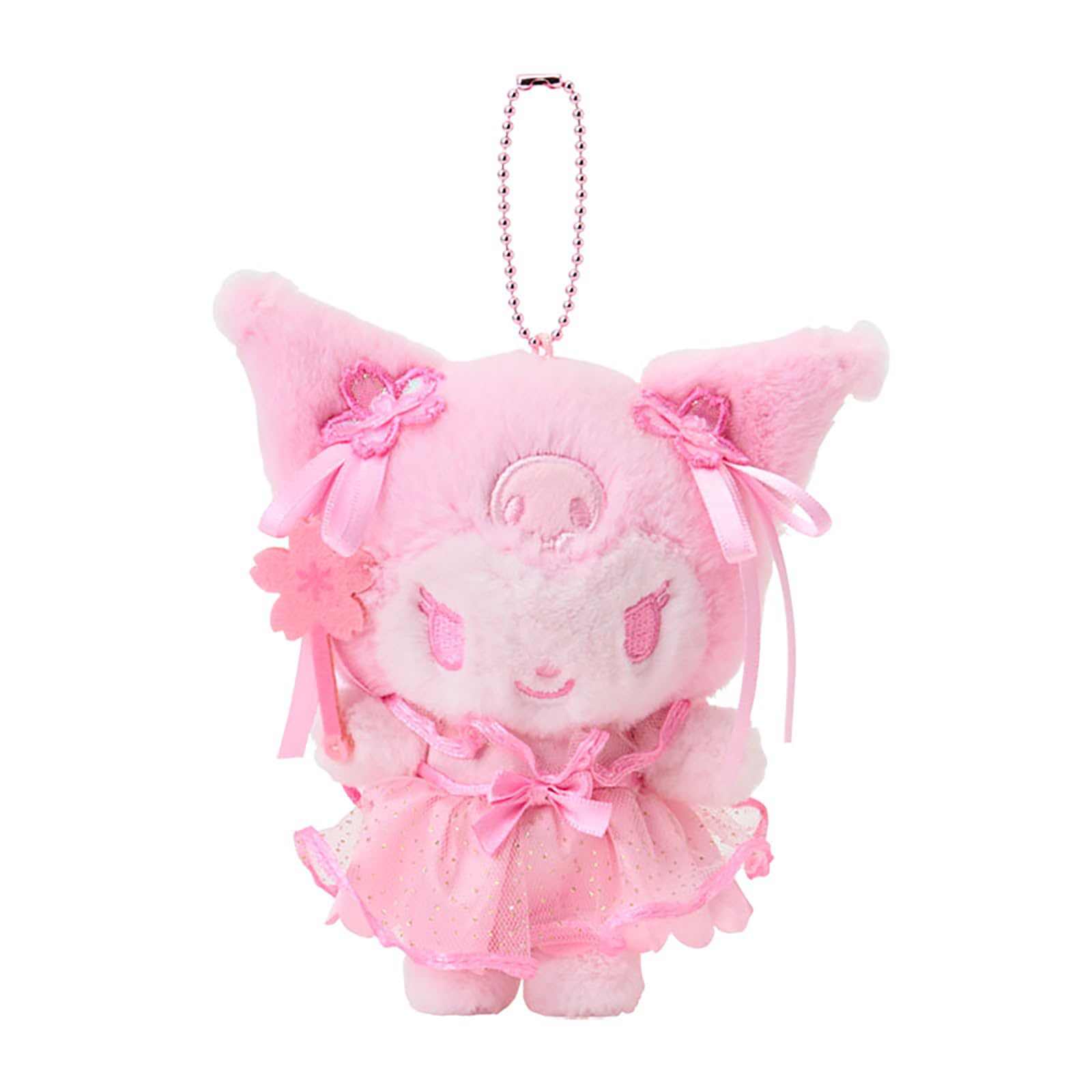 Sanrio Kuromi Sakura Mascot Holder Plush Keychain 4.9x5.7in Japan