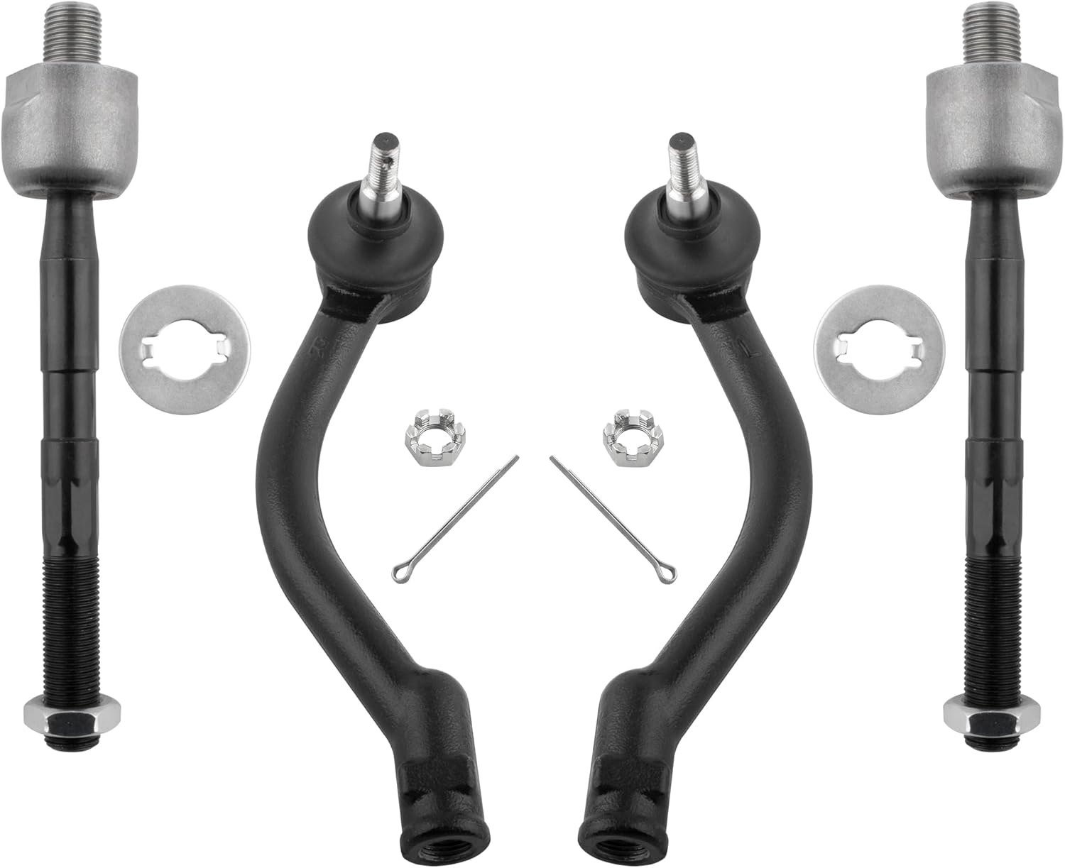 BOXI 4pcs Front Inner and Outer Tie Rod End Set Fit for Hyundai Azera 2006-2007 / for Hyundai Sonata 2006-2008 - Sedan 4-Door 2.4L 3.3L 3.8L | ES800104 ES800105 EV800345