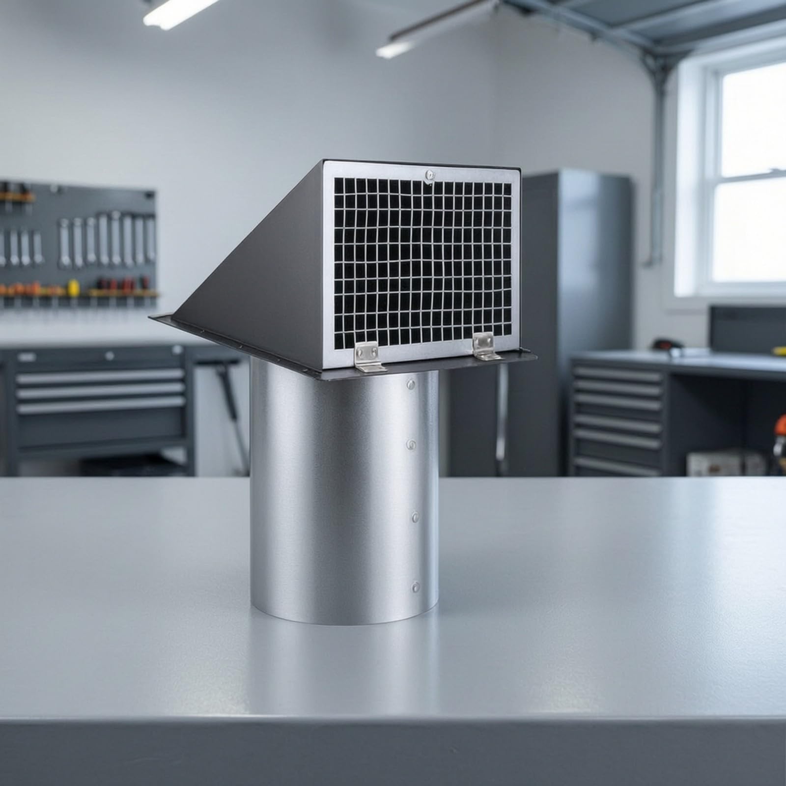 edelstahl-trocknerlüftungshaube mit klappe und sieb rostfrei mauerkasten mit rückstauklappe automatisch schließend trocknerlüftungsgitter, Silber