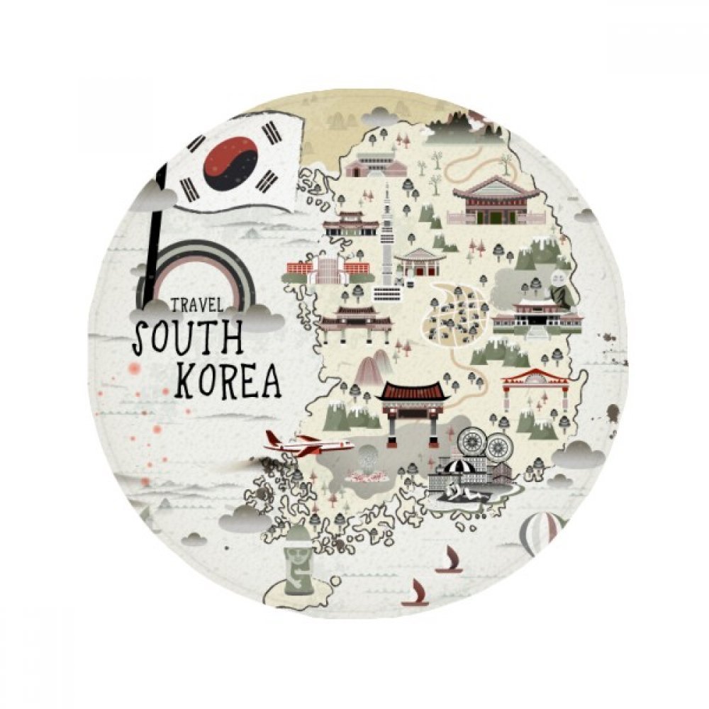 Tapis de bain rond Corée du Sud antidérapant 60cm cuisine salon multicolore DIYthinker