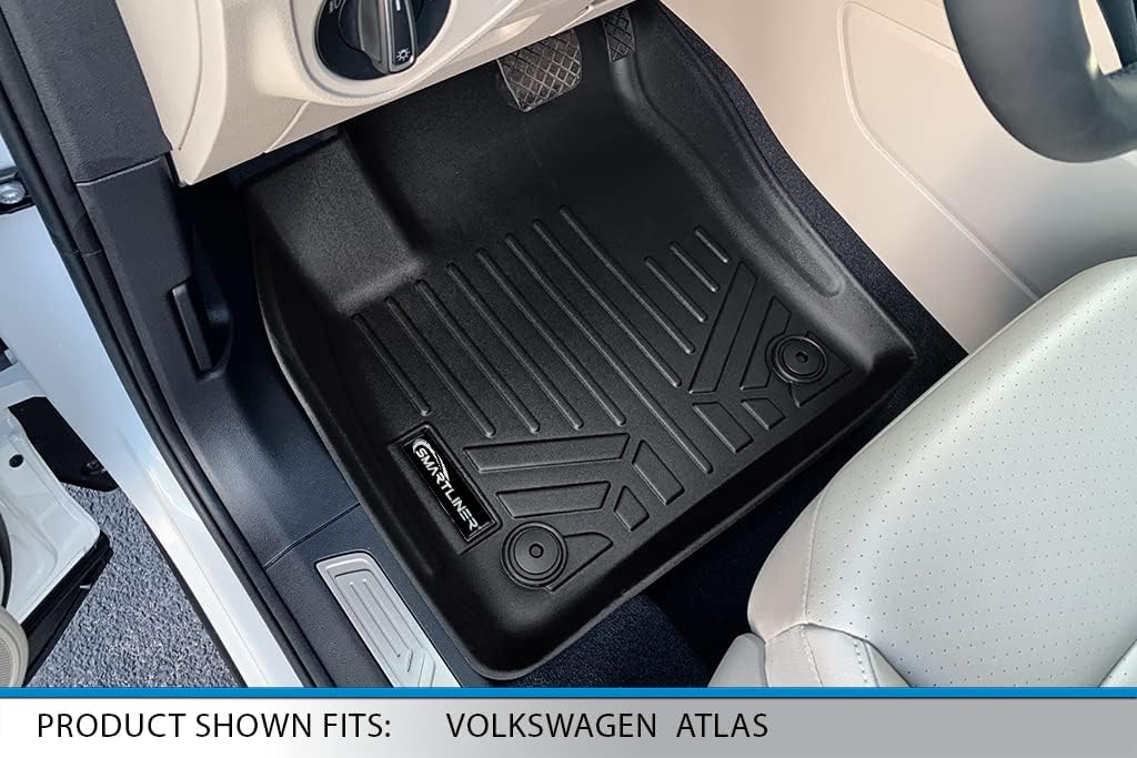 SMARTLINER All Weather Custom Fit Floor Mats 1st Row Liner Set Compatible with 2018-2025 Volkswagen Atlas