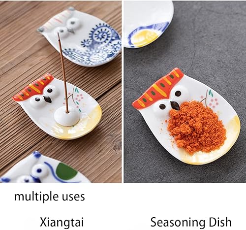 Miniatura 7 de Soporte para cono de incienso de búho, cono de cerámica, quemador de incienso de animales de dibujos animados, soporte de incienso de porcelana con