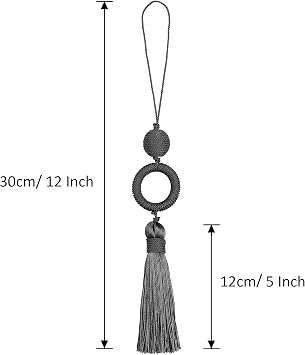 2 Pack 12 Inch Tassel with 4 Inch Cord Loop & Wooden Ring