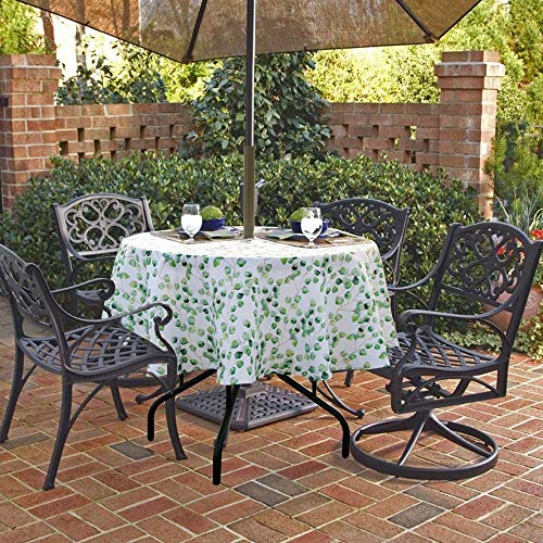 SUQ I OME Outdoor Patio Tablecloth with Umbrella Hole and