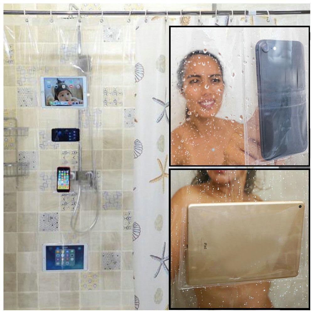 iPad Mount Clear Shower Curtain Liner