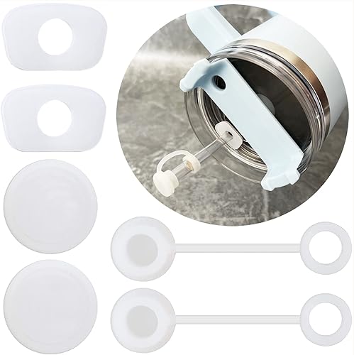 Miniatura 1 de Juego de tapones de silicona a prueba de derrames, cubiertas de punta de popote para accesorios de tazas Stanley, compatible con vasos Stanley Cup