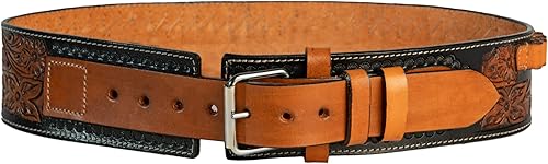 Miniatura 8 de Hulara Cinturón de cuero pulido de grano completo para pistola de 22 cartuchos, cinturón de cartucho occidental, cinturón de bala para hombre