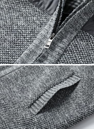 Image of Vcansion Men's Classic Cardigan Sweaters Stand Collar Slim Fit Casual Knitted Sweater