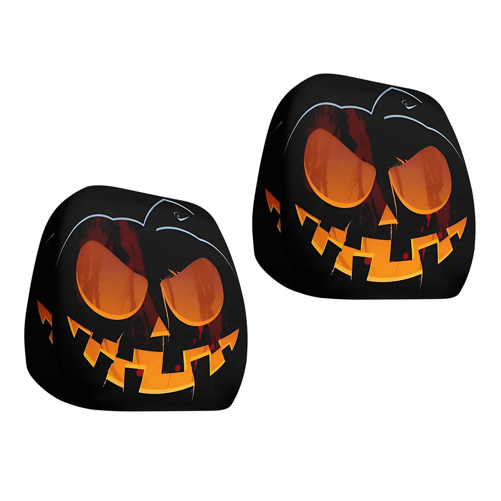 HDOYTXXM 2 Car Headrest Covers Cartoon Face Flexible Stretch for Most Vehicles Washable Tear Resistant Seat Pillow Protectors Cartoon Headrest Cover for