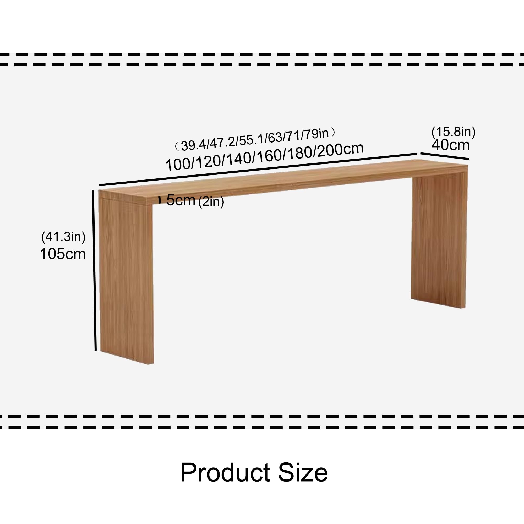Mesa Alta de Bar de Madera para Restaurante Cocina Cafetería Comedor(120cm/47.2in)