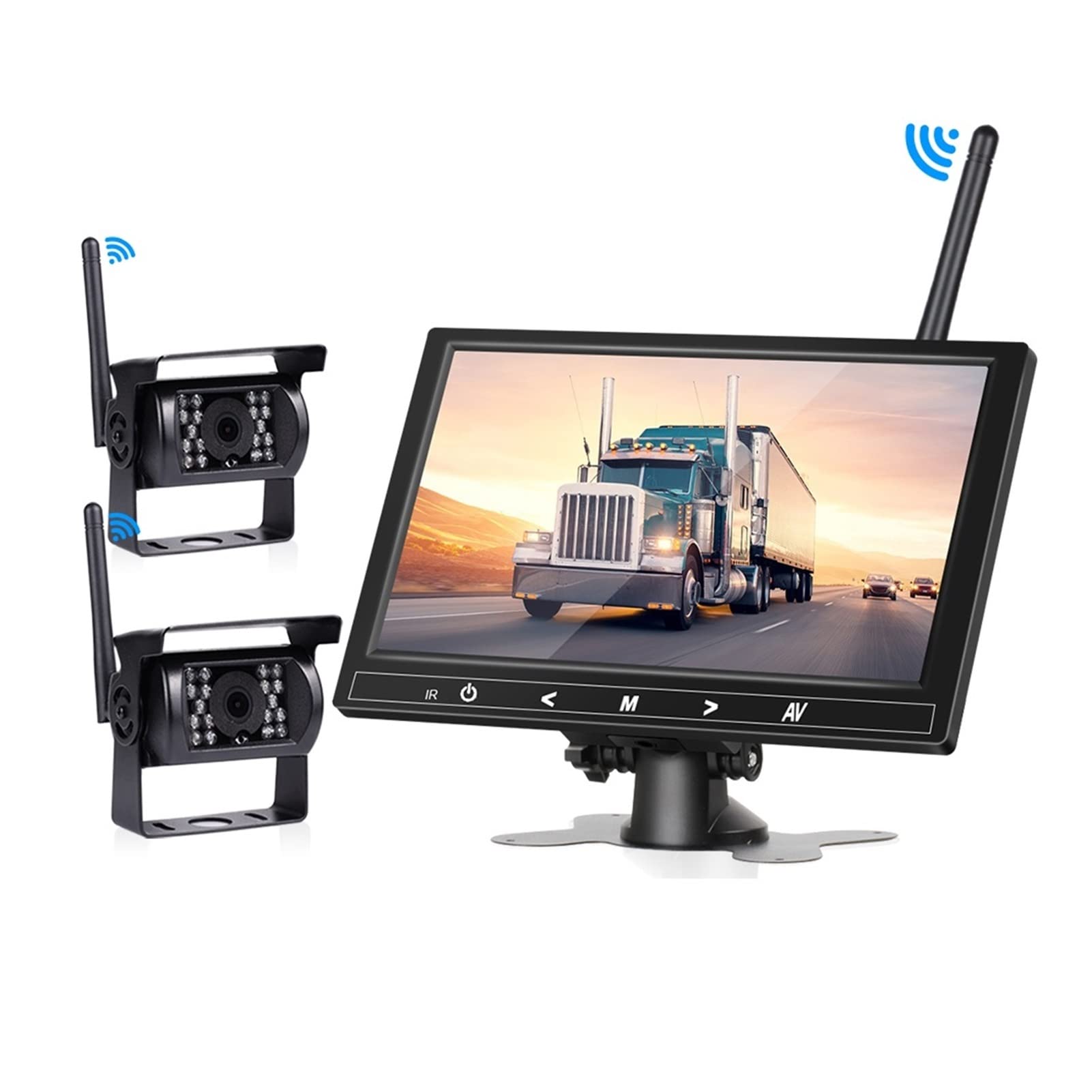 Sistema di retrovisione con monitor 4 canali e telecamera doppia ottica