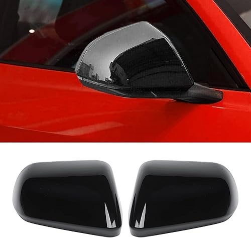 Hoolcar Adhesivos para cubierta de espejo retrovisor de ABS, accesorios exteriores para Ford Mustang 2015-2022 2023 2024, negro, 2 unidades