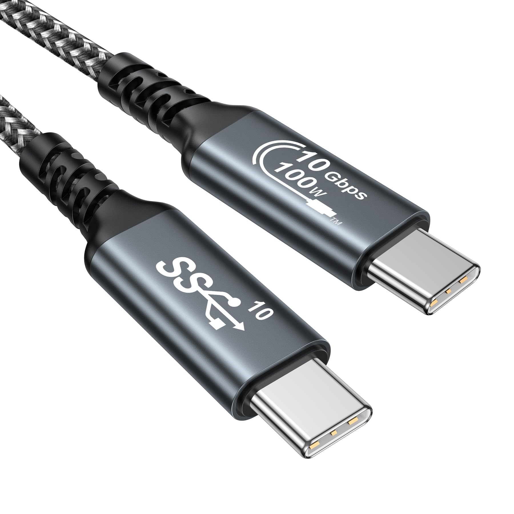100W USB C auf USB C Kabel 2M (USB 3.2 Gen2 10Gbit/s) Ladekabel Datenkabel 4K@60Hz für Ladegerät iPhone 17/16/15 Pro Max Airpods Watch Samsung Galaxy S25 S24 S23 iPad MacBook