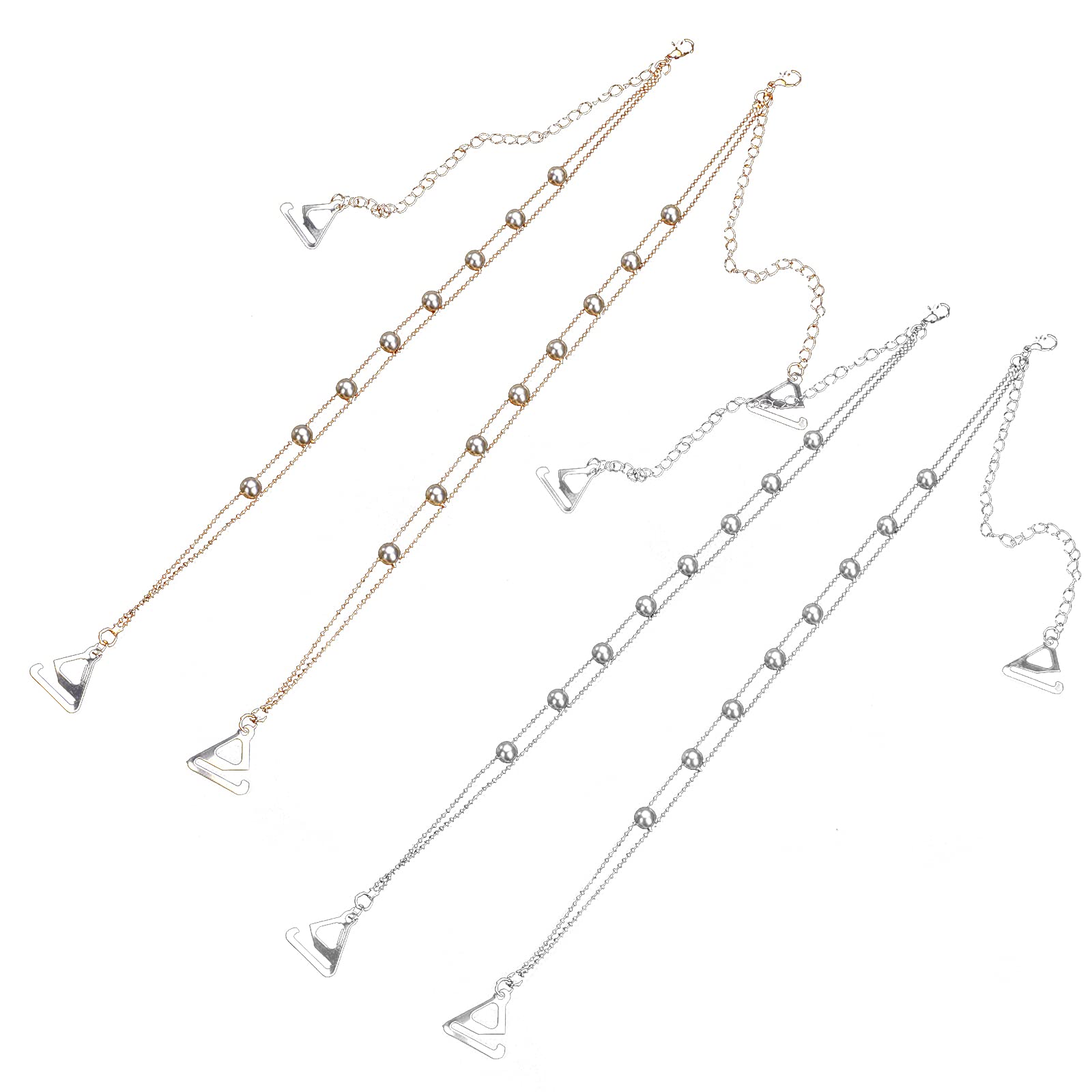 Spalline Reggiseno Decorative Con Perle E Strass - 2 Pezzi - Cinghie Eleganti Per Reggiseno Senza Reggispalla - Foto 5