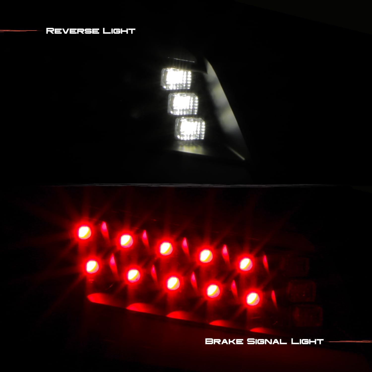 AKKON - Fit 2014-2020 Chevy Impala LED Tail Lights Rear Brake Lamp Sequential Turn Signal w/LED Clear Light Bar Parking Lights Black