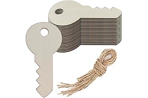 20Pcs Keyword Wooden Key Cutouts for DIY