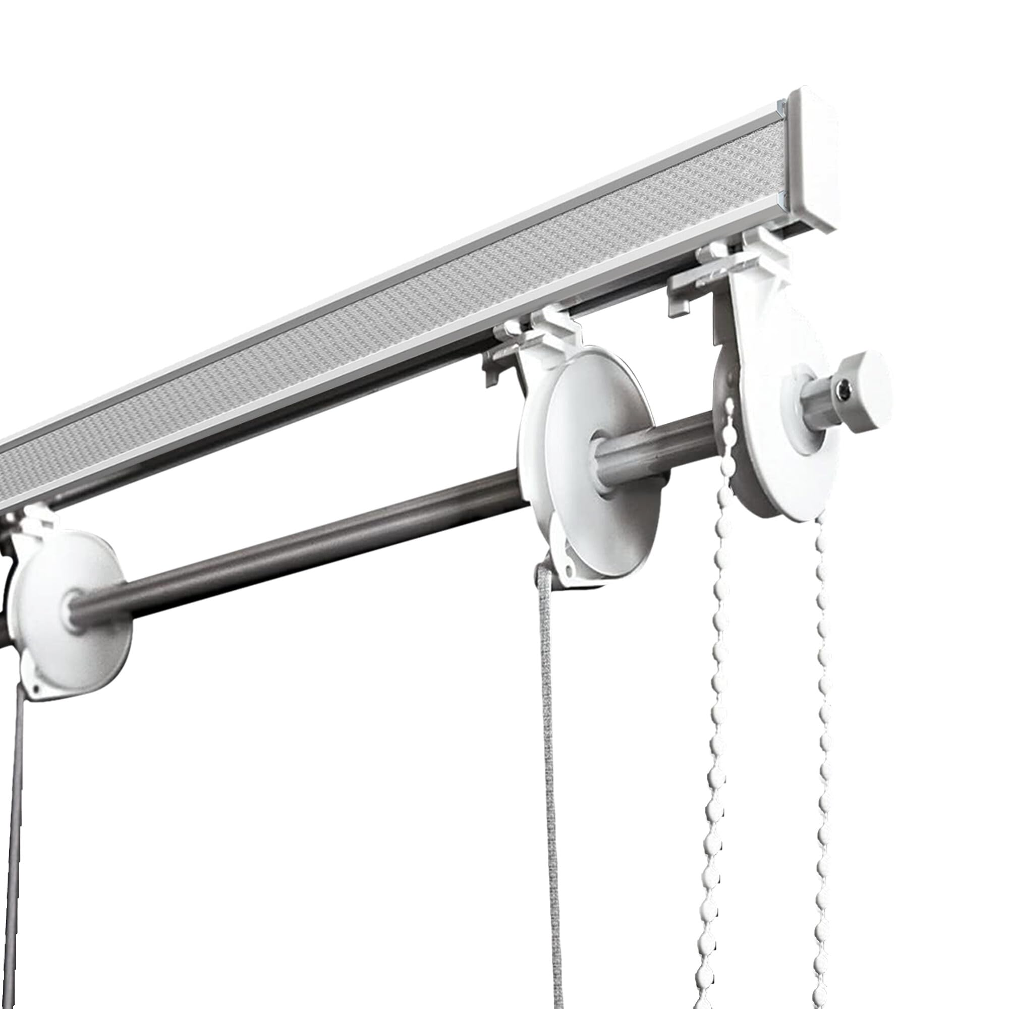 TENDEEVOLUTION Bastone Tenda a Pacchetto per Interni in Alluminio con 4 Calate e sgancio rapido. Bastone Tenda Soffitto o Parete, Steccate o in Tessuto (160 CM Catenella a Destra)