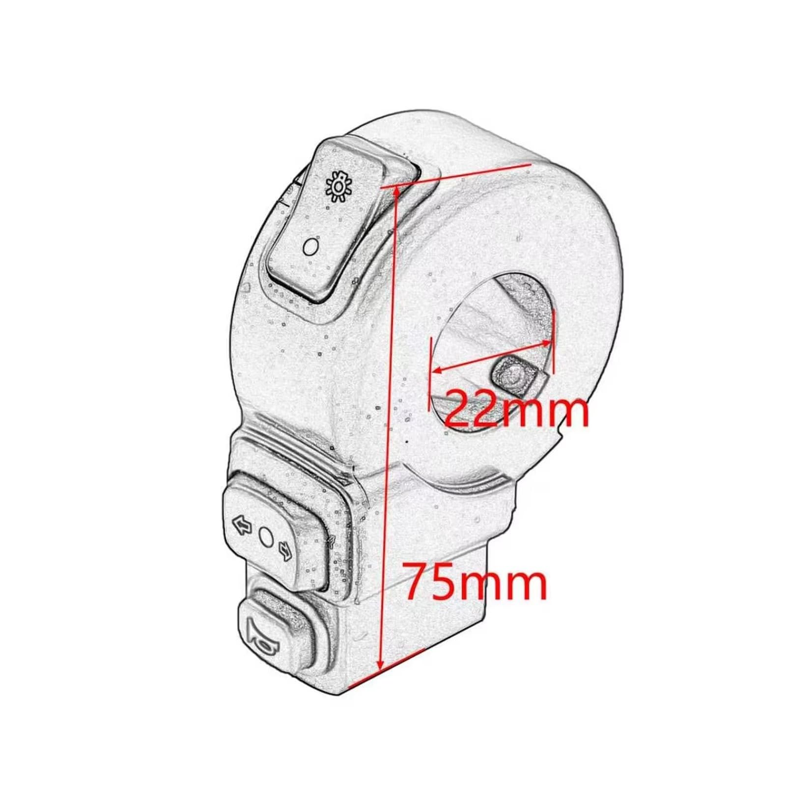 Para Polaris Interruptor De Control De Motocicleta 22 Mm 3 En 1