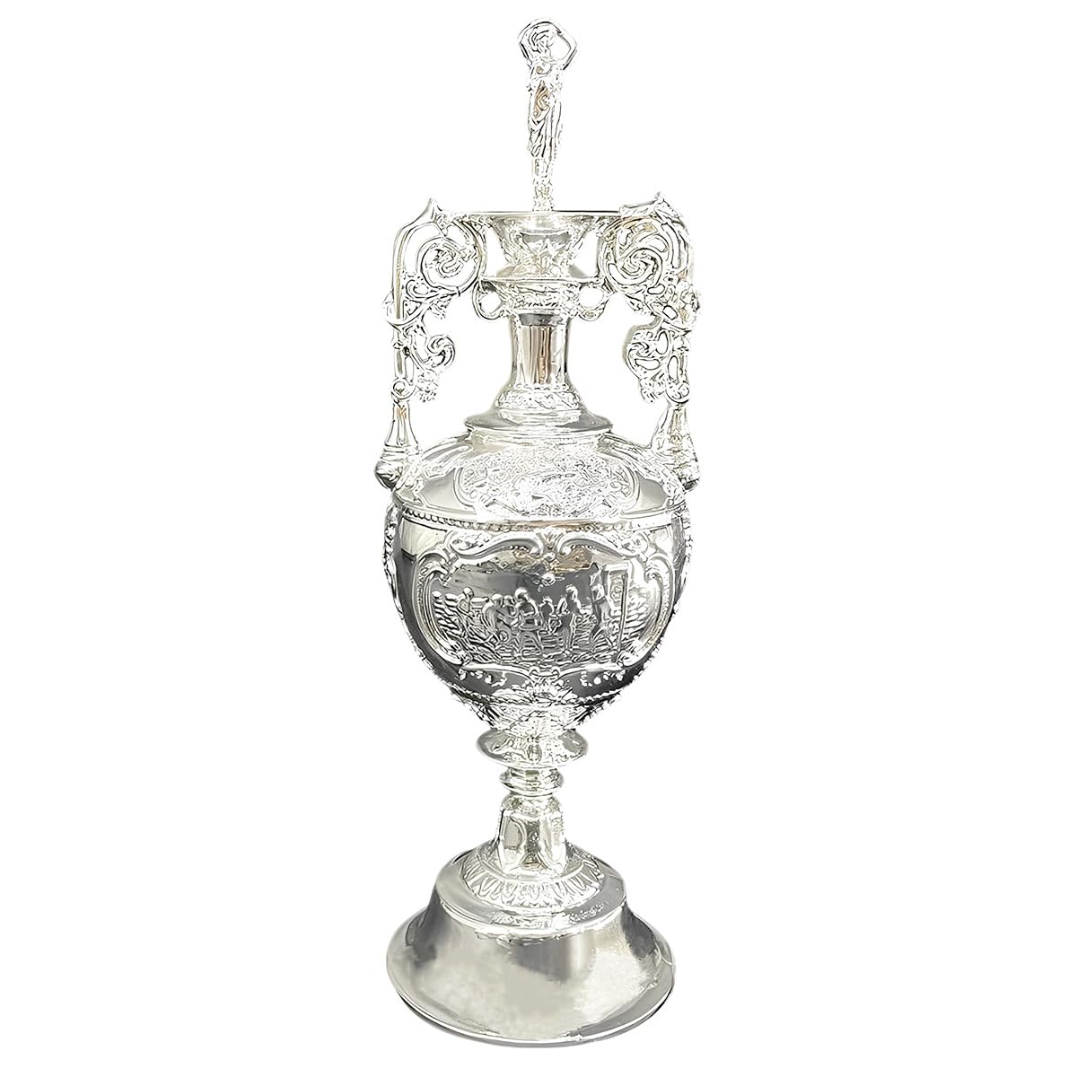 YYDSTES English League Football Championship Trophy Replica Electroplated Silver Soccer Champions Trophy Fans Home Decor Commemorative Collection Display Ornaments Resin